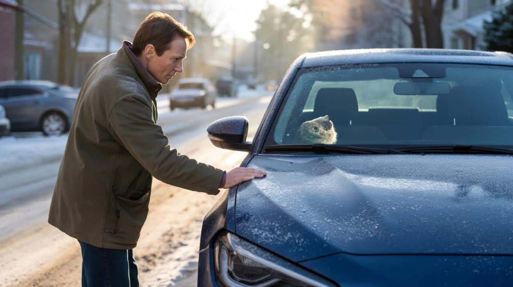 Darum klopfen immer mehr Autofahrer im Winter auf die Motorhaube drauf
